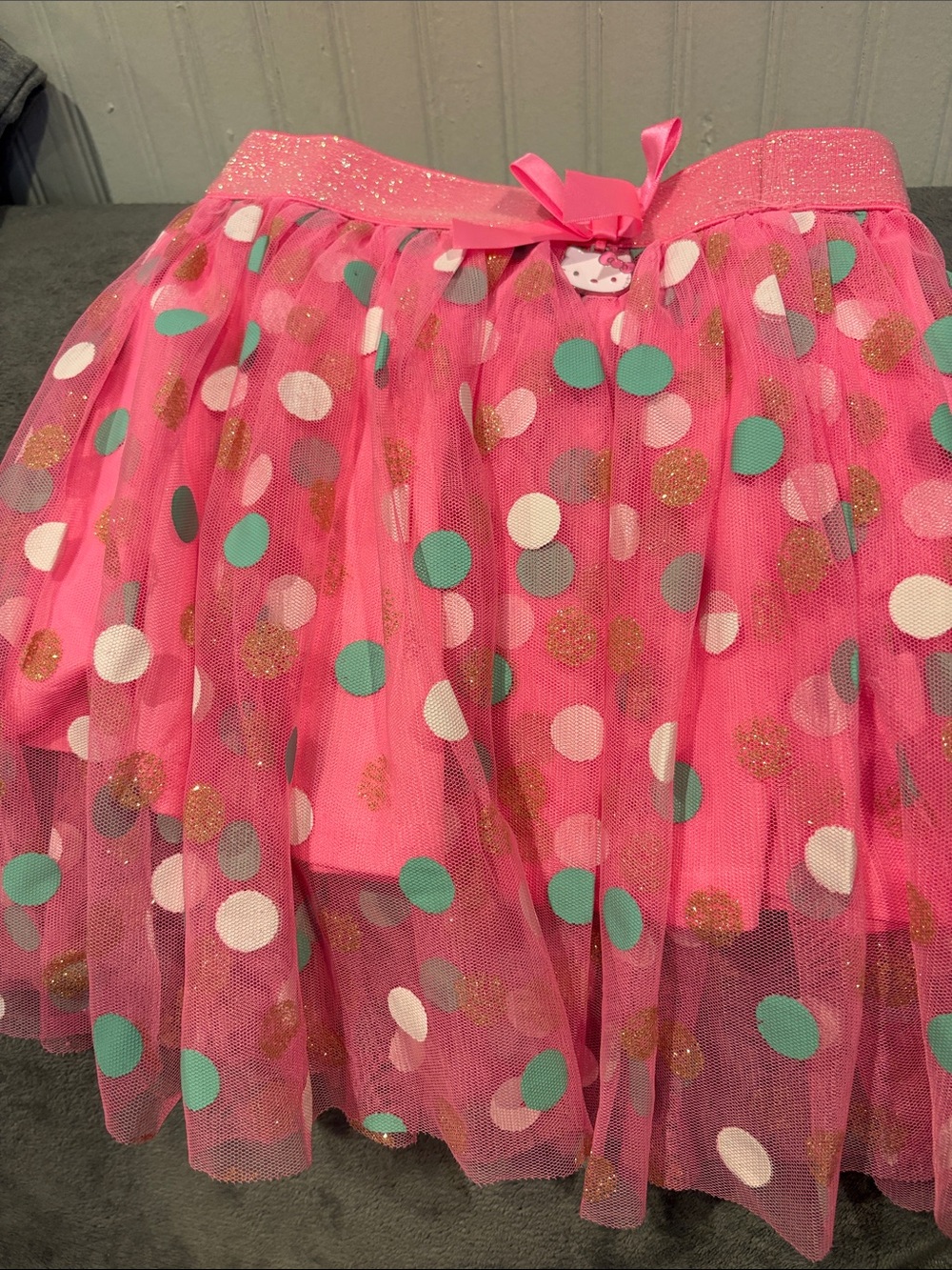 Hello Kitty Bright Pink Polka Dot Tulle Skirt